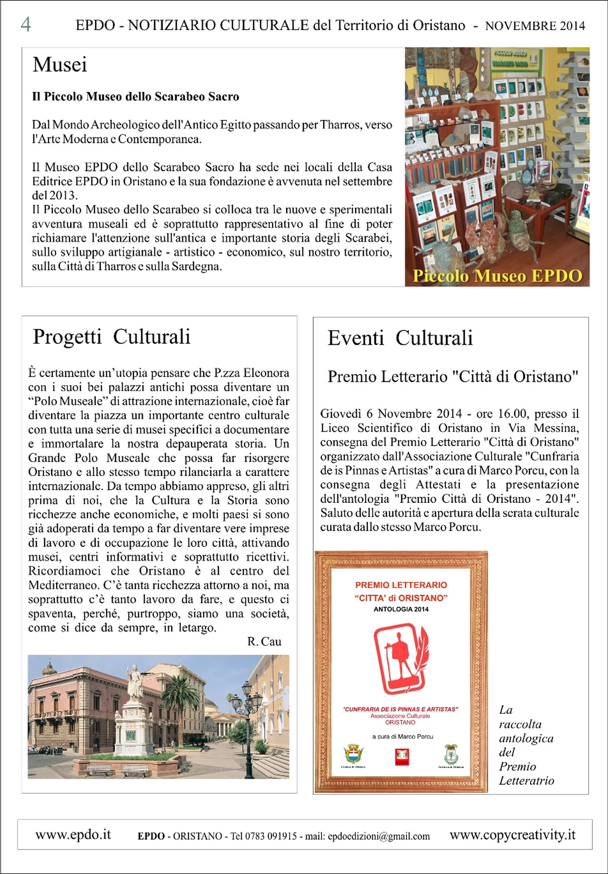 Notiziario Culturale EPDO - Oristano